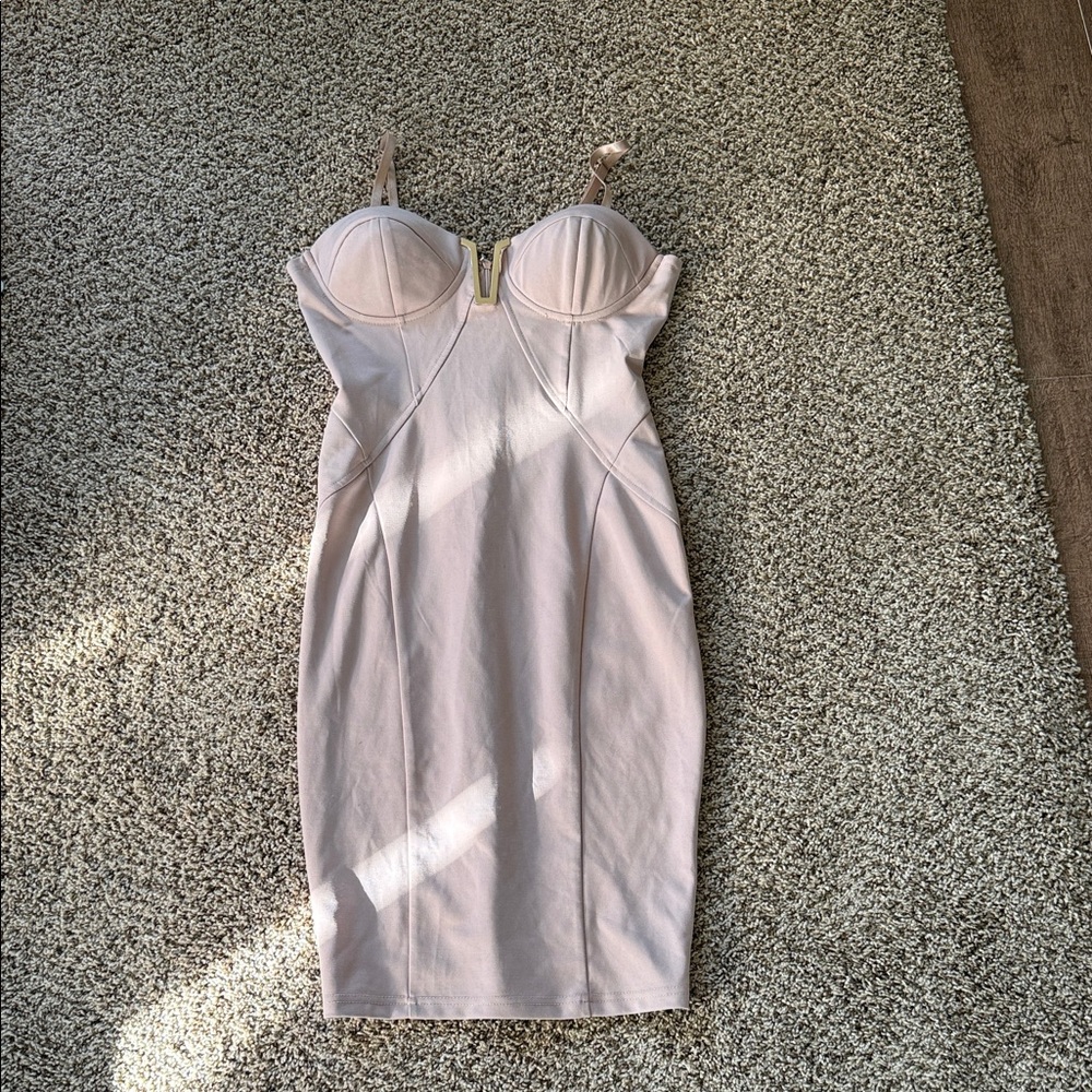 Chic Spaghetti Strap Blush Dress